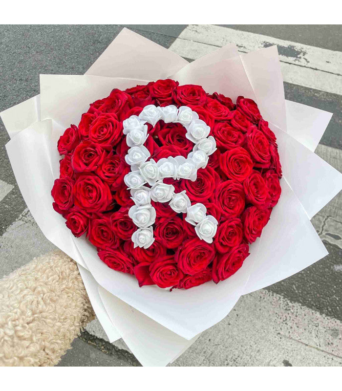 Ramo de rosas frescas con Personalización