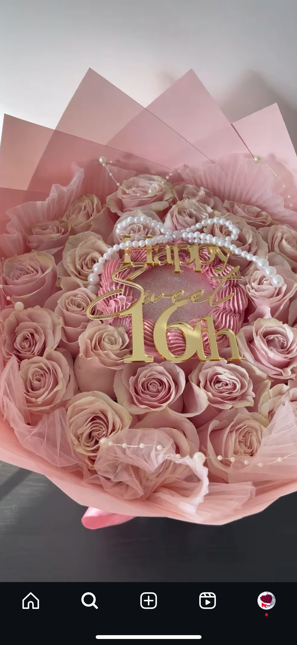 Dulce Pétalo - Flor Cake con 36 rosas y tarta de 12cm