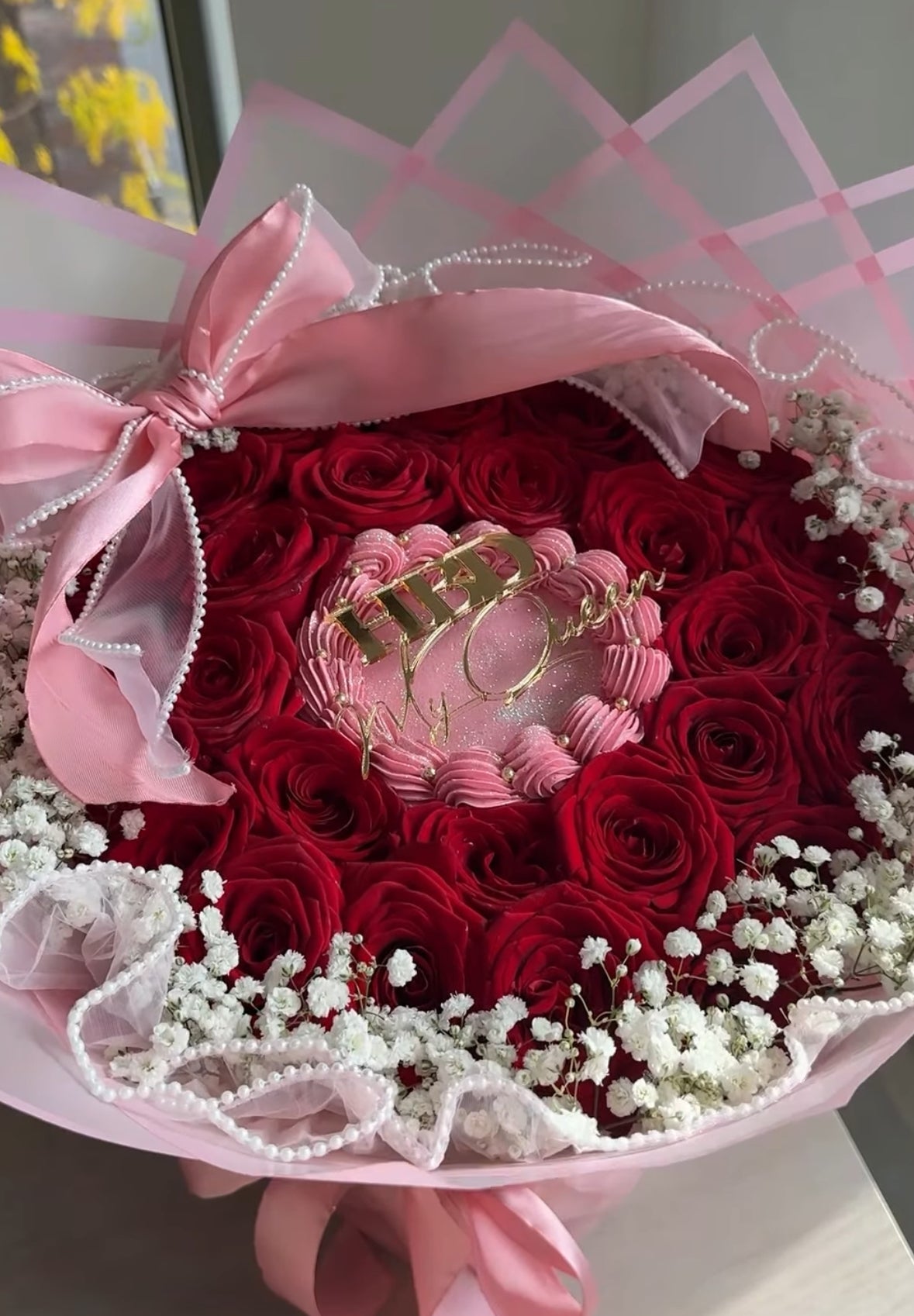 Dulce Pétalo - Flor Cake con 36 rosas y tarta de 12cm