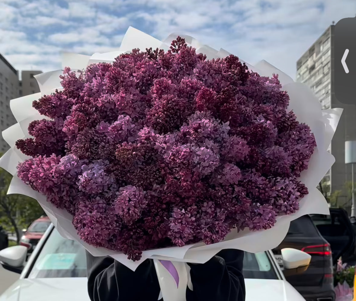 Ramo grande de lilas frescas color violeta lavanda listo para entrega - The Prestige Roses Madrid