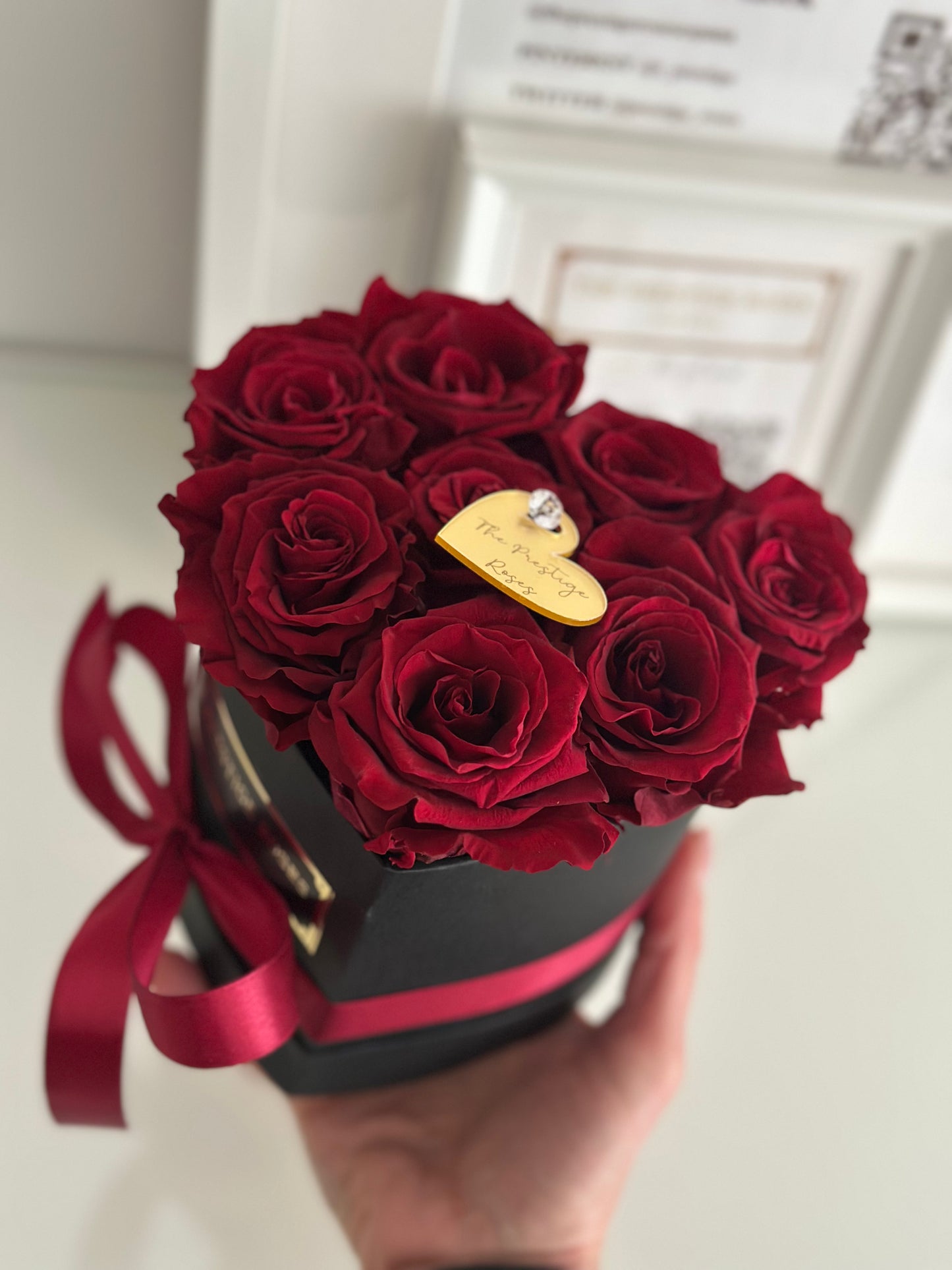 Mini Caja Corazón · Lujo de Rosas Preservadas