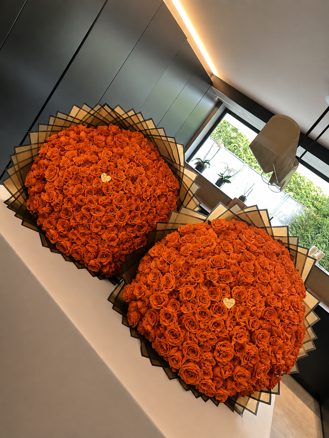Luxury orange roses bouquet handcrafted by The Prestige Roses Madrid