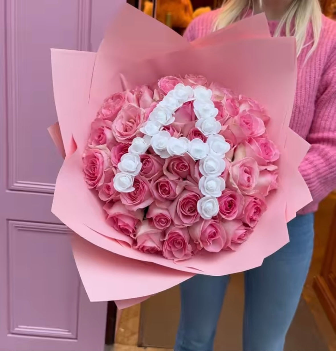 Ramo de rosas frescas con Personalización