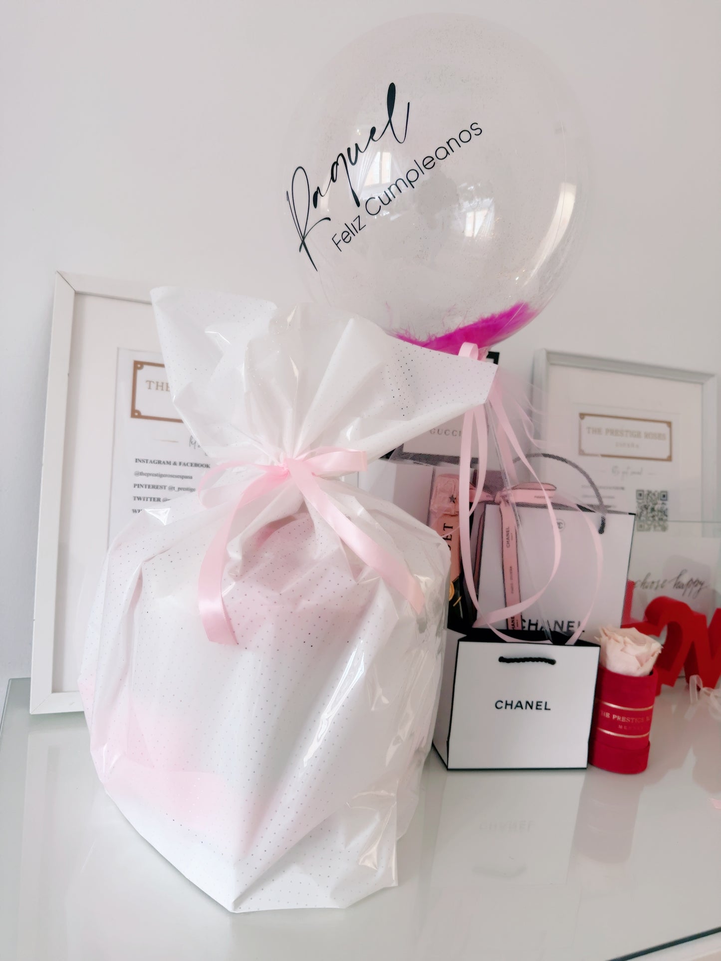 Globo Personalizado y Embalaje Decorativo para flores - Regalo Elegante y Exclusivo