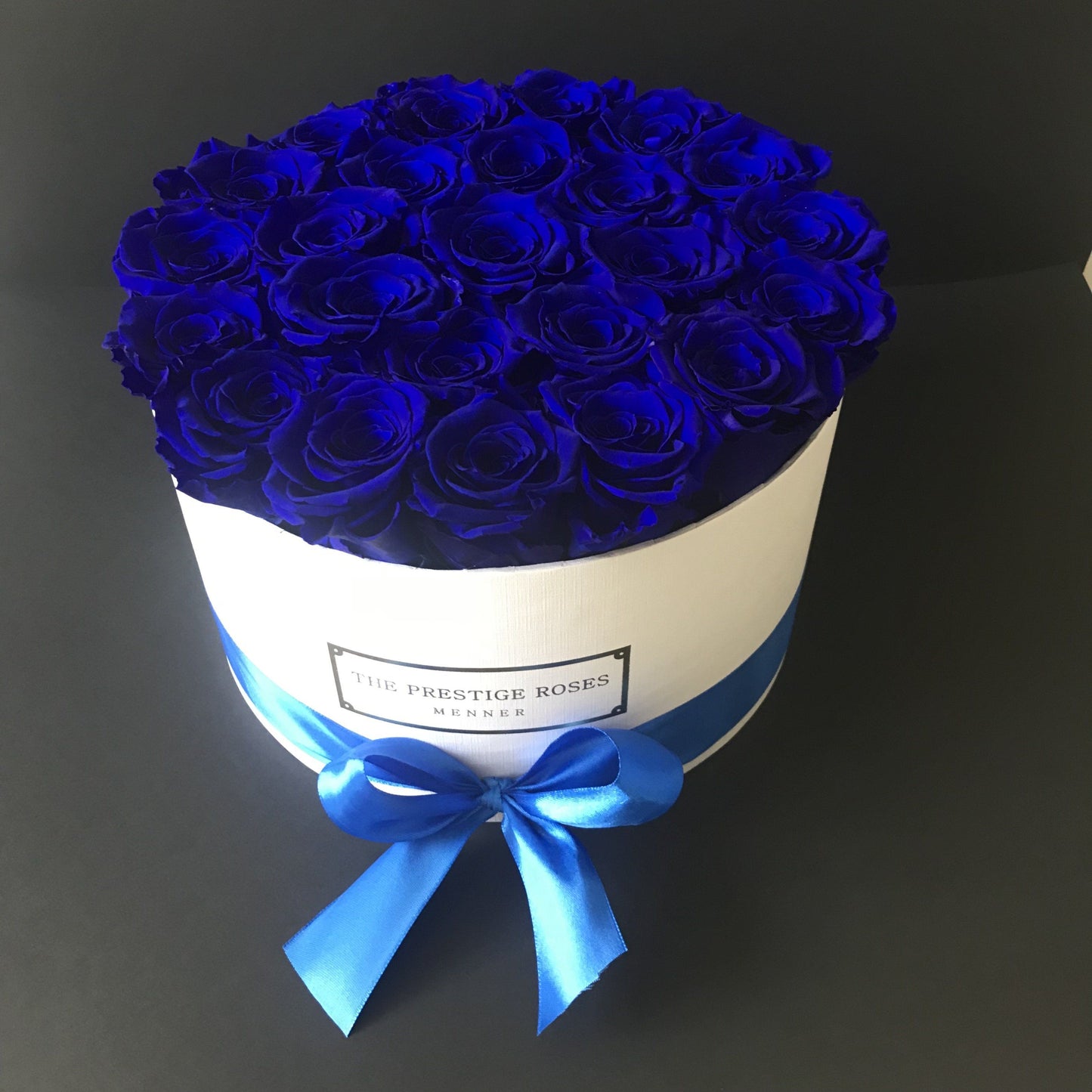 Caja Blanco Grande de Rosas Eternas Azules | The Prestige Roses - The Prestige Roses Madrid