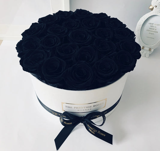 Caja Blanco Grande de Rosas Frescas Negro  | The Prestige Roses - The Prestige Roses Madrid