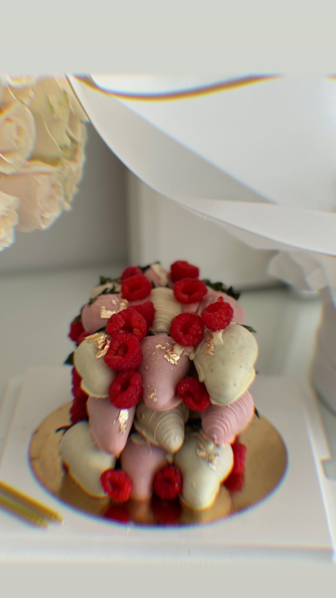 Tarta de Fresas bañadas en chocolate