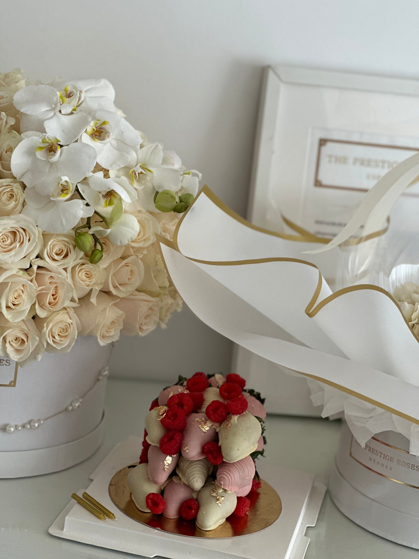 Tarta de Fresas bañadas en chocolate