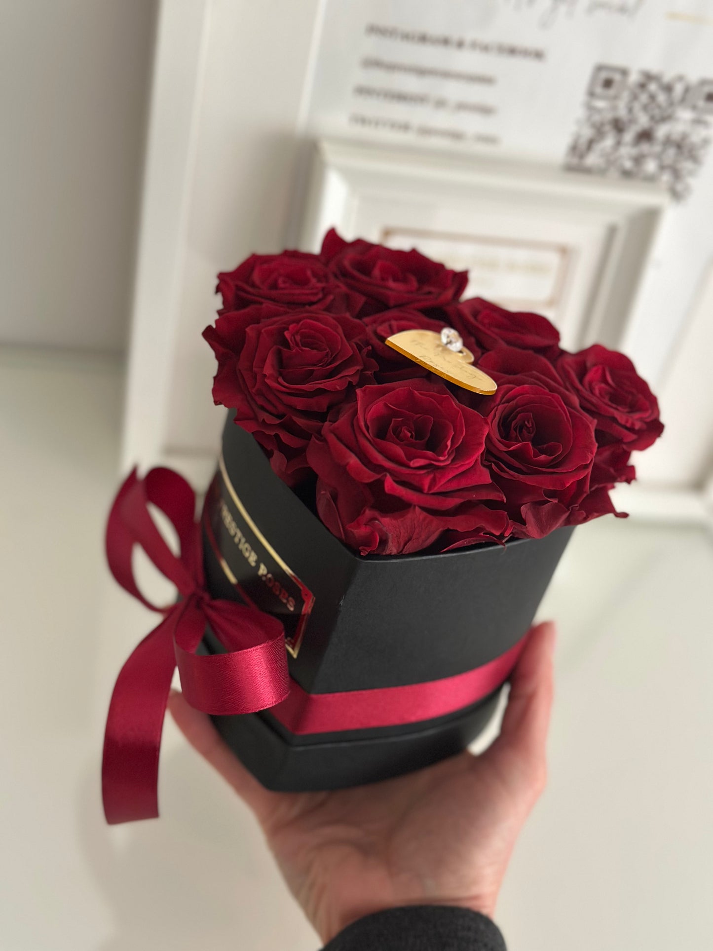 Mini Caja Corazón · Lujo de Rosas Preservadas