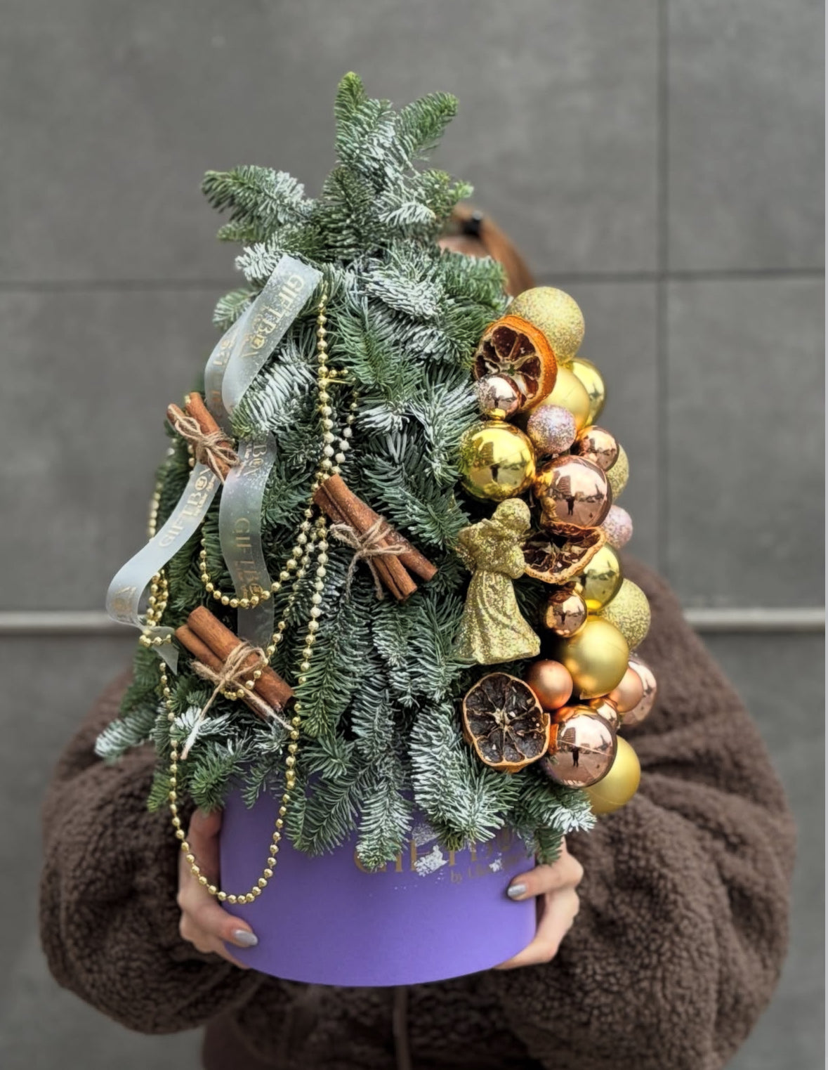 Árbol de Navidad pequeño artesanal de 50 cm con decoración premium