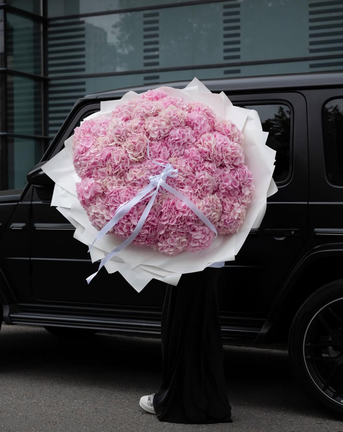 Ramo de 50  hortensias eternas preservadas para aniversario