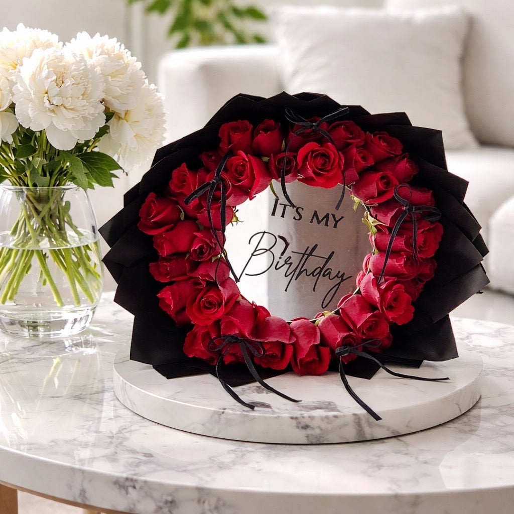romántico con rosas y espejo personalizado exclusivo