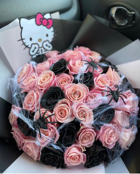 Ramo Spooky Halloween de 50 rosas naturales frescas - The Prestige Roses España