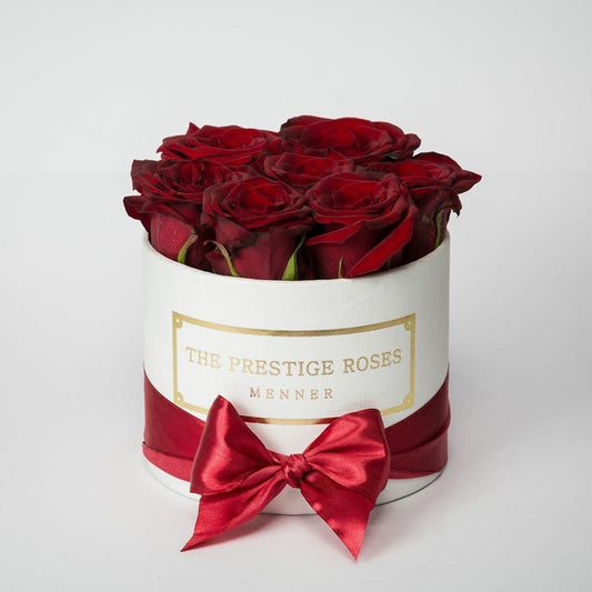 Caja Blanca Mini de Rosas Frescas Rojas | The Prestige Roses - The Prestige Roses Madrid