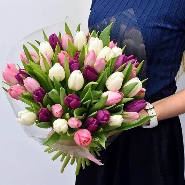 Tulipanes frescos perfectos para decoración elegante del hogar