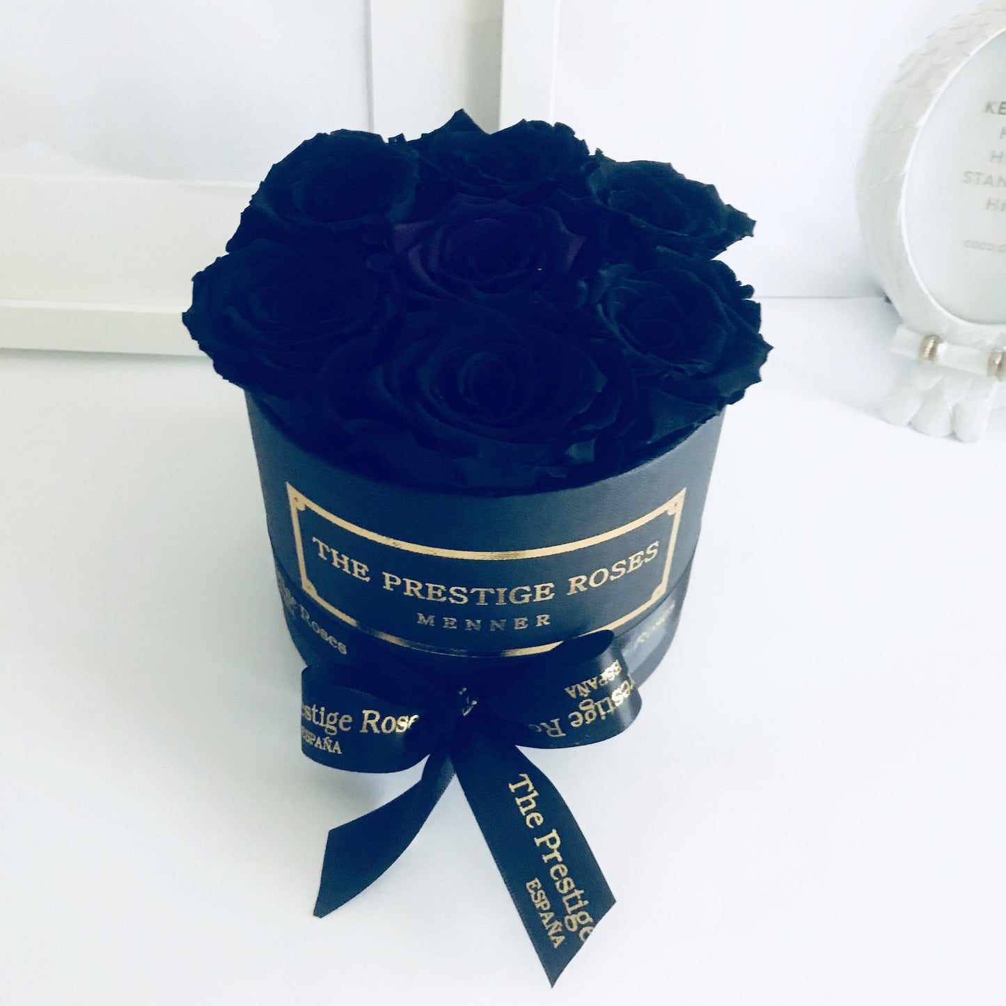 Caja Negro Mini de Rosas Frescas Negros  | The Prestige Roses - The Prestige Roses Madrid