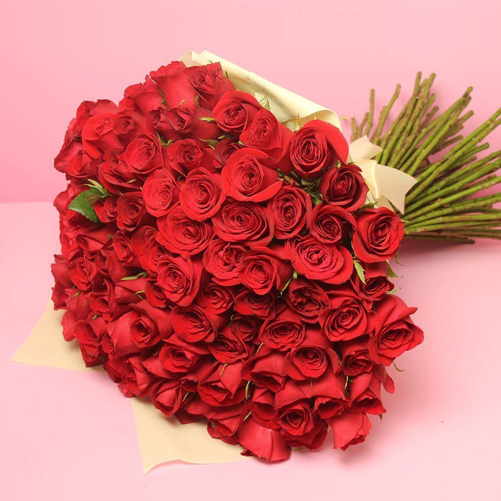 Ramo de 101 rosas frescas premium seleccionadas a mano